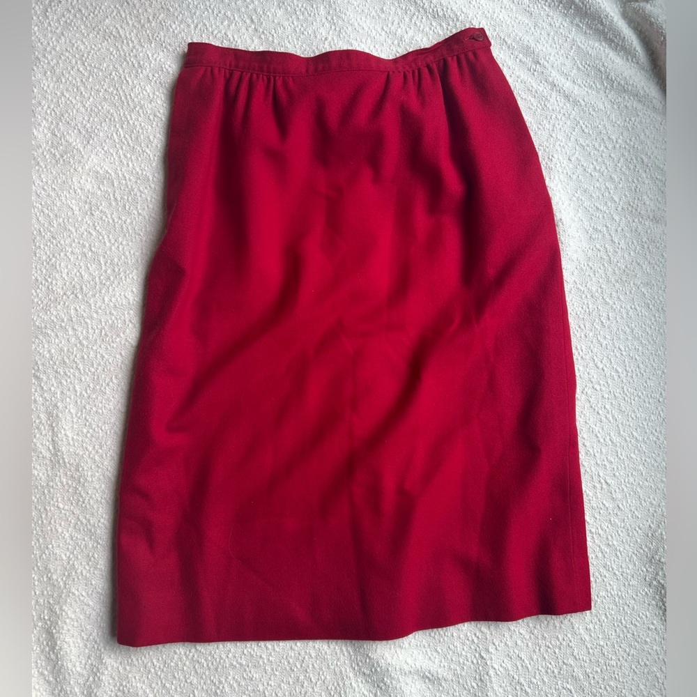 Vintage Pendleton 100% Virgin Wool Pencil Skirt – Cherry Red